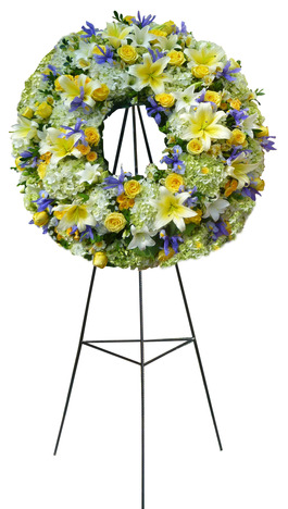 Corona floral para defunción, envios, delivery 