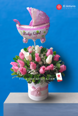 Arreglo floral para recién nacido en Lima Perú 