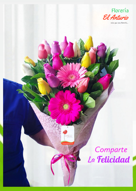 Ramo con rosas de colores